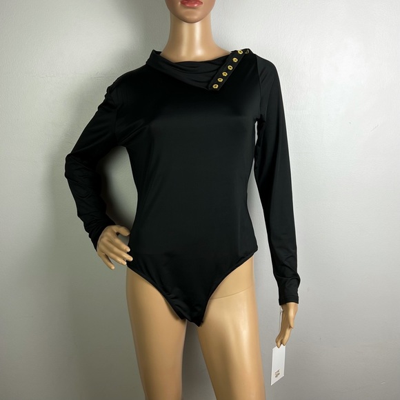 NEW AMANDA UPRICHARD BLACK TURTLENECK BODYSUIT - Picture 4 of 8